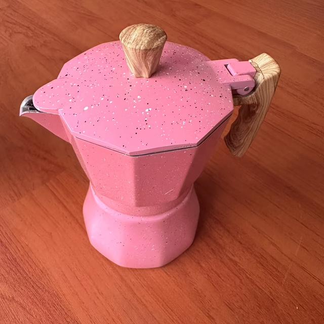 TEMU Cafetera Moka de Aluminio Octógono Rosa - Cafetera de Espresso Italiana para Uso Doméstico, para la Cocina y
