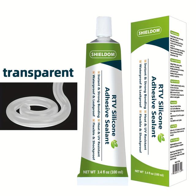 TEMU Rtv Sealant 100% Waterproof Sealant, , Flexible Glue Caulk Prevents And , Suitable For Cars, Gaskets, Engines - 100ml/ 3.4oz.