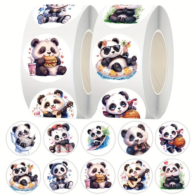 TEMU 500 Adorable Panda Stickers, Self-adhesive Paper, Perfect For Scrapbooking And Decorating Any Surface You Desire, Unique Stickers, Holiday Gifts, Party Decorations