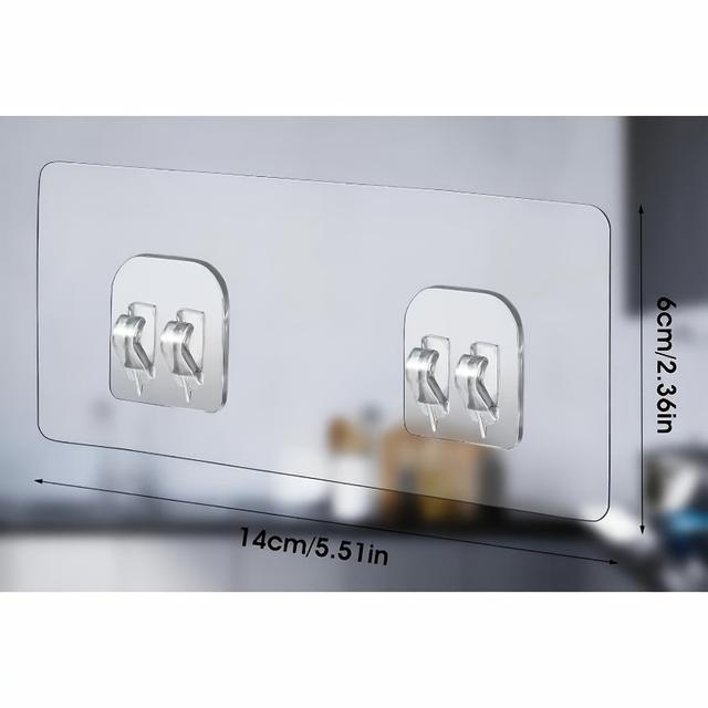 TEMU Moforoco 4 Pack Shower Caddy Adhesive For Replacement, No Drilling Strong Transparent Adhesive For Shower Caddy, Soap Holder, Bathroom Storage Shelves And Kitchen Racks