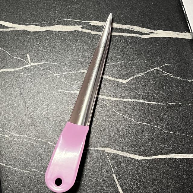 TEMU Stainless Steel Wicker Repair Tool With Purple Pink Handle - Ideal For Outdoor Furniture, Chair And Basket Weaving, Wicker Patio Furniture