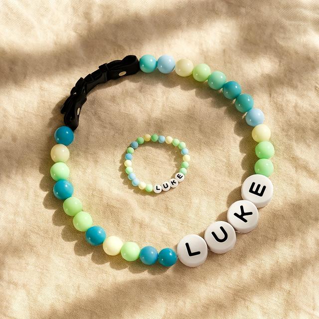 TEMU Friendship Bracelet Dog Collar Set, Beaded Dog Necklace, Matching Dog And Owner Set, Cat Necklace, Girl Pet Collar, Puppy