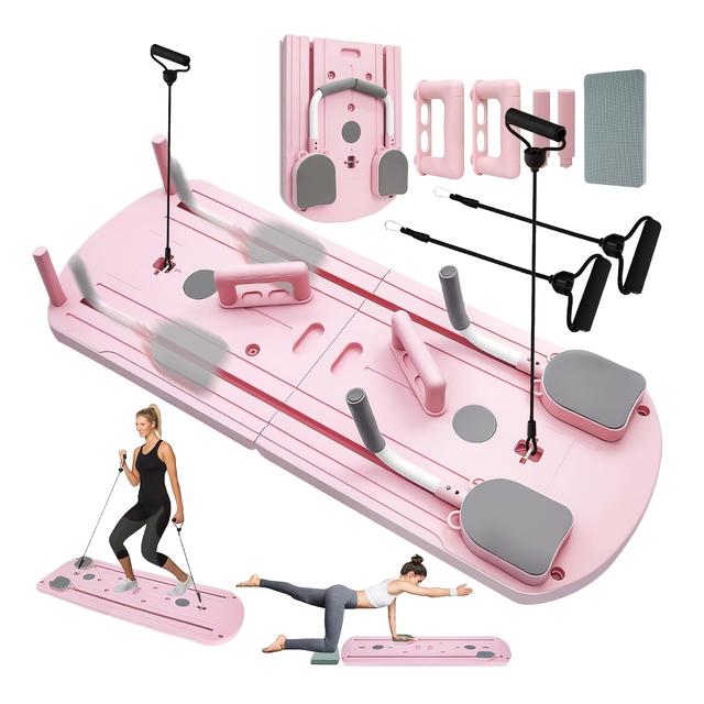 TEMU Pilates Board, Foldable Pilates Reformer Set, Pilates Reformer Board For Home, Pilates Exercise Sliding Board Fitness Equipment For Men, Women