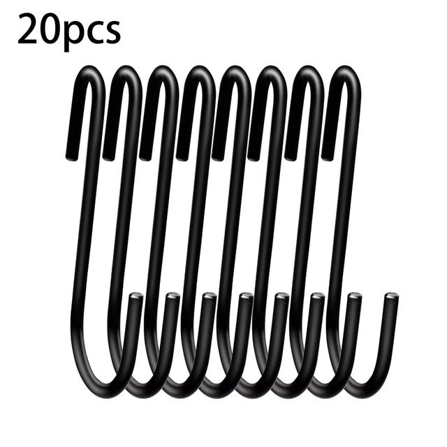 TEMU 20pcs Steel S Hooks Pot Holder Rack Hooks S Shaped Hooks Hangers For Oval Ceiling Pot Rack Hanging Kitchenware Spoons Pans Pots Utensils Clothes Bags Towels Plants