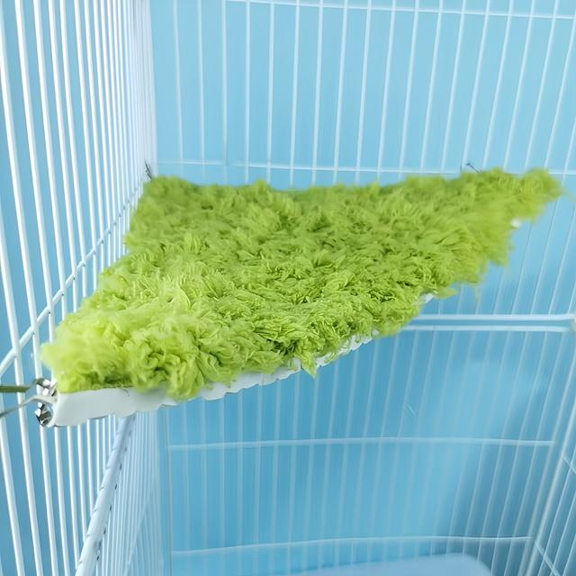 TEMU Parrot Bird Perch Hammock, Triangle Plush Warm Hanging Bed, Polyester Fiber, Suitable For Parakeets, Squirrels, Hamsters, Gliders, Sugar Gliders, Candy Gliders - Small Pet Cage Accessory