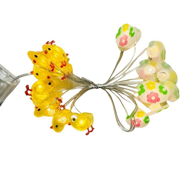 TEMU 20 Led String Lights, 78-inch 3d Plastic Easter Decorative Fairy Lights, Battery Powered, , For Room And Bedroom Holiday Decoration