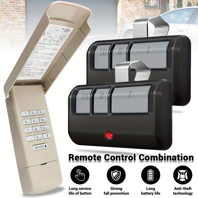 TEMU Garage Door Opener Keyboard, Garage Door Keyboard 877lm Door Opener+2 Sunshade Remote Controls