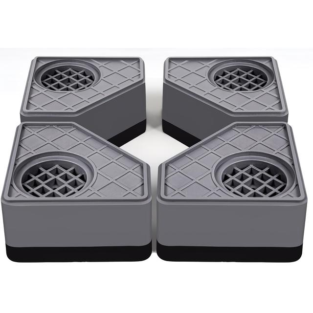 TEMU 4pcs Shock-absorbing Pads For Washing Machines, Dryers, And Refrigerators | Anti-slip, Noise Reducing, Moisture-proof Base, Plastic Material, Furniture Protection