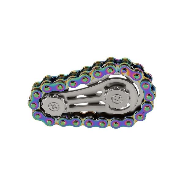 TEMU 1pc - Chain Fidget Spinner - Stainless Steel Gear Desktop Toy, Suitable For Decoration, Stress Relief And Focus Tool (suitable For Office) (mechanical ) Decompression
