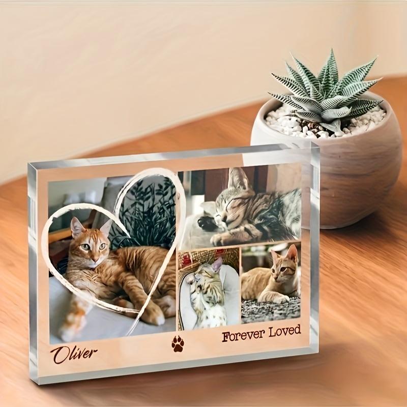 TEMU Placa acrílica personalizada con foto de gato o perro " ", regalo personalizado para la pérdida de un gato, regalo para la pérdida de mascotas, memorial con foto de mascotas