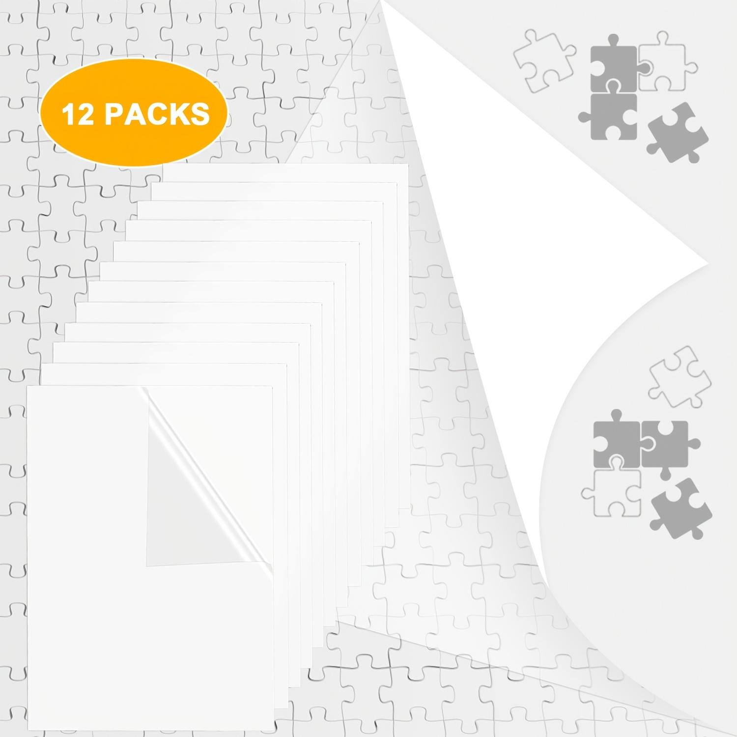 TEMU 12/20 Packs Puzzle Saver Peel Puzzle Glue Sheet Clear Adhesive Backing Jigsaw Puzzle Glue Self-adhesive Puzzle Backing