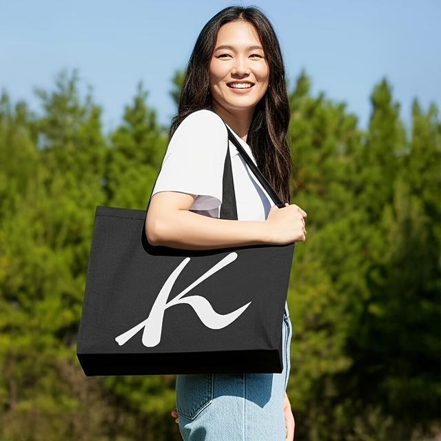 TEMU 新作ファッション必須アイテム NSNホットマガジン付録 ママトートバッグ メタル&刺繍入り 33x25x10cm/13x9.84x3.94インチ 内側ポケット付き 高品質キャンバスショルダーバッグ 41cm/16.14インチ 持ち手付き かわいくなりたいあなたへ エコおむつバッグ ギフト対応