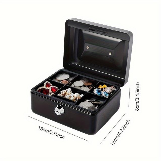 TEMU Large Heavy-duty Cash Box With Key Lock - Large Capacity Money Box With Tray For & , For Office, Bank, Retail Store, Vending Machines - Daily Financial