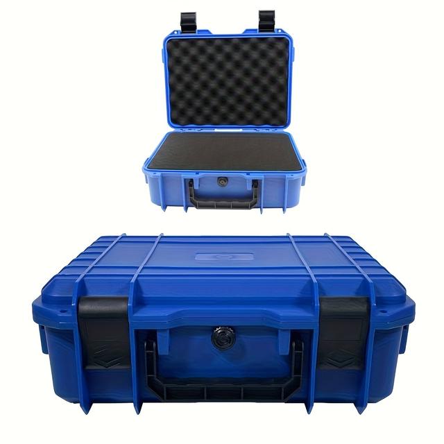 TEMU 1pc Portátil de Plástico para Equipos Electrónicos y Herramientas, Estuche Protector de Seguridad con Espuma para Accesorios Electrónicos, para Cámaras Profesionales y a la Fotografía