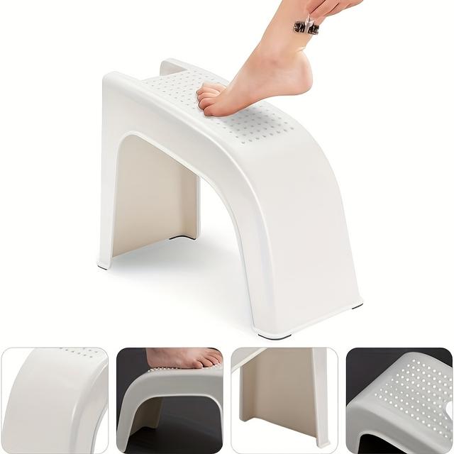 TEMU Gzgcgq Multi-functional Shower Foot Rest - Non-slip, Sturdy Stool For Pedicure & Manicure, Built-in Storage, Ideal For Bathroom Use, Beige