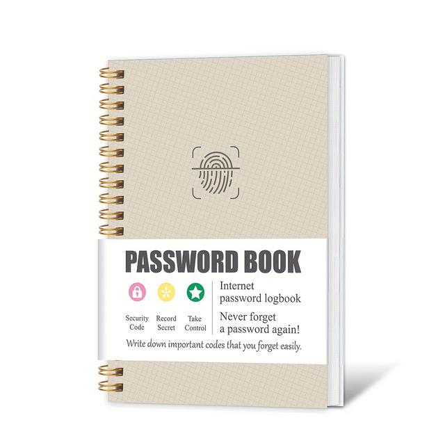 TEMU Compact Password Organizer - Handy For Online And Computer Access. A Privacy-safe Journal For Home, Work, Or