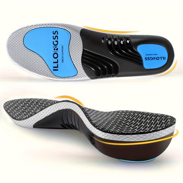 TEMU 1 Pair Arch Support Insoles - Soft Pu Material, High Elasticity Shock Absorption, For Sports Shoes, Warm Shoes, Casual Shoes, And Daily Wear, Shoe Inserts|ergonomic Insole|soft Pu Insole