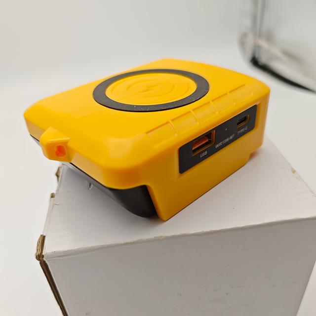 TEMU Cheeyyiie For 20v Wireless Charger Adapter & Fast Charging Dock - Heavy-duty Power Adapter With Switch, Type-c/usb- For Batteries, Smartphones, Tablets, For 20v Lithium-ion Batteries (battery