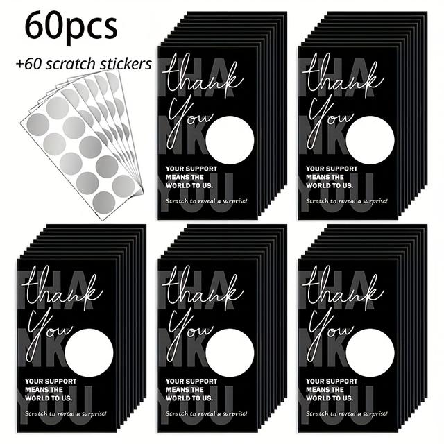 TEMU 【60枚】スオフ割引クーポンカード、無地ーギフトバウチャー、紙製、電源不要、60枚のスステッカー付き、小規模ビジネス、レ、スパ、美容、ヘアカット、クリスマス、誕生日、ホリデーギフトに最適