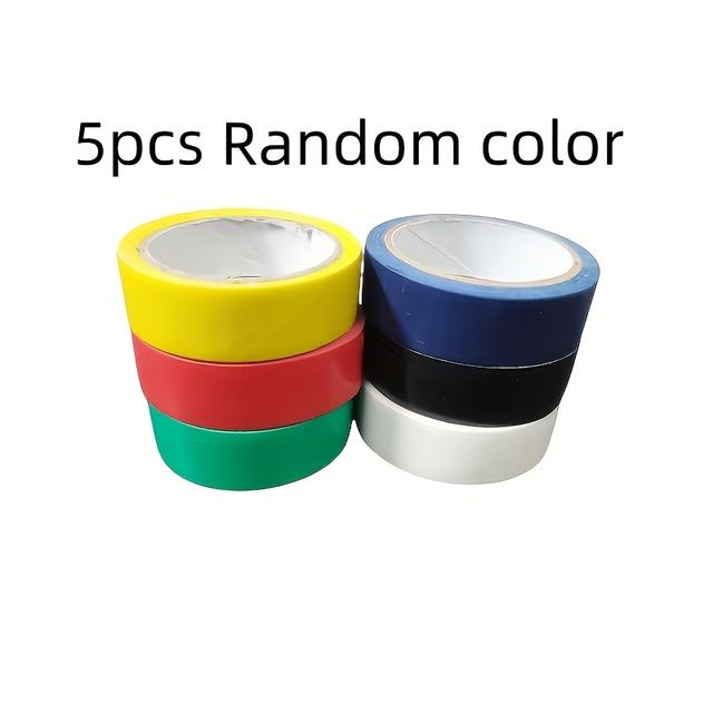 TEMU High-quality Electrical Tape, Voltage Rating 600v Dustproof, Black Car Household Appliances Safety Fireproof Waterproof Insulation Tape 5 Colors 5pcs