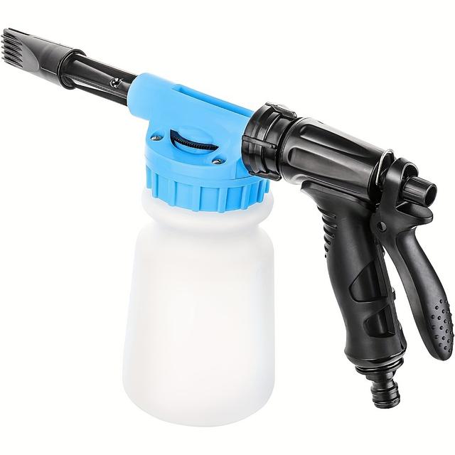 TEMU 1000ml Snow Foam Snow Foam Lance Car Wash Car High Pressure Nozzle Snow Foam Cannon Kit 2 In 1 Snow Foam Lance Car Washing Cannon Water Soap Sprayer (blue)