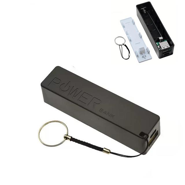 TEMU Usb Portable Power Supply Solder-free Kit For 1 18650 Battery Charger, Black Mobile Power Battery Case (without Battery)