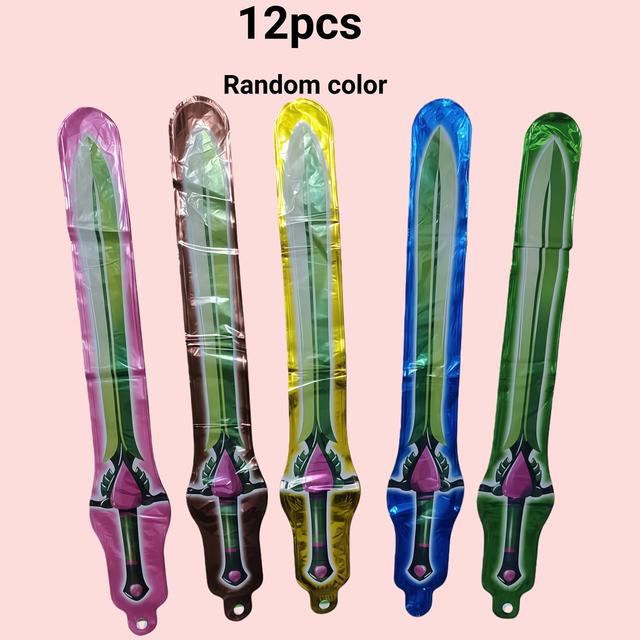 TEMU 6/12/20pcs 31inch Colorful Sword Balloon Decorations, Sword Balloons For Cosplay Parties, Costume Accessories, Stage Props, Photo Booth Props, Indoor And Outdoor Game Props