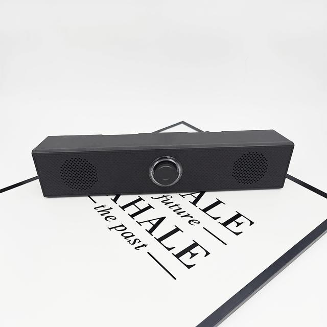 TEMU سماعة مكتبية مدمجة مع سماعات ثنائية، تعمل بالـUSB، صوت ستيريو للكمبيوتر ومشغلات الموسيقى، تصميم أسود أنيق، مثالية للمكتب المنزلي أو إعداد الألعاب