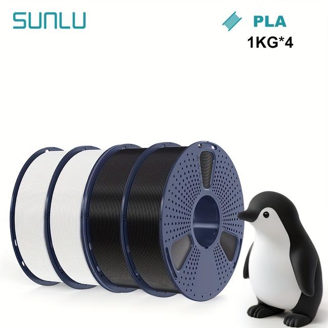 TEMU 4kg Pla Filament 1.75mm For 3d Printer, Wound Pla 3d Printing Filament 1.75mm, Dimensional Accuracy +/- Mm, Fit Most Fdm 3d Printers, 4kg In Total, 1kg Per Spool, Pack Of 4