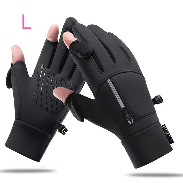 TEMU Thermal Touchscreen Gloves Designed For Men And Women, Featuring Anti-slip And Windproof , Ideal For Cycling And Riding. Come With A Flip Cover And Convertible Fingers
