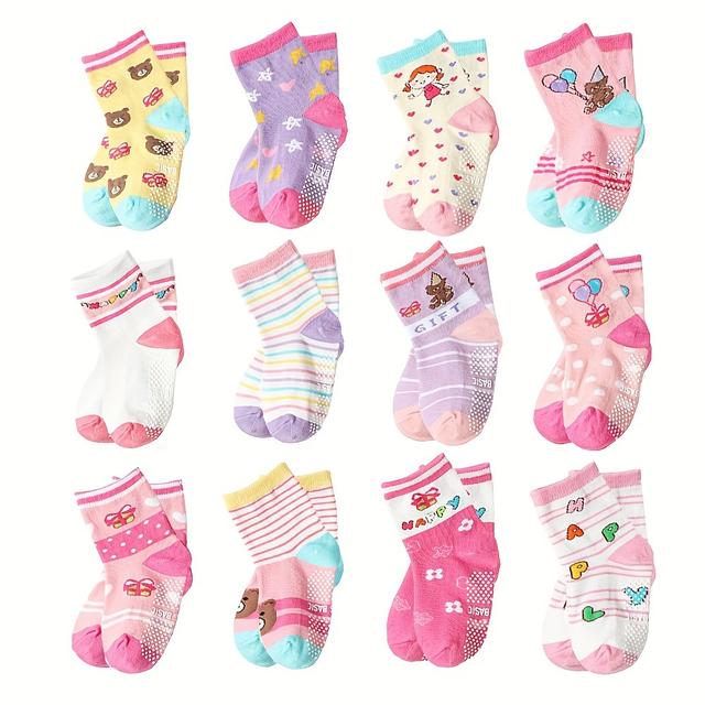 TEMU 12-pack ' Socks, Non-slip Floor Socks, Cute ' Socks