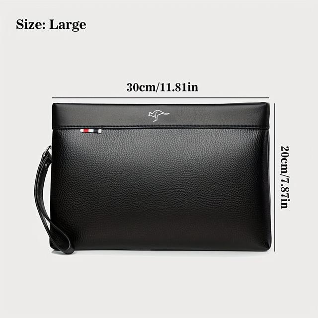 TEMU Customizable Men’s Clutch With Detachable Wrist Strap – Stylish Black Handbag, Perfect Gift For Father, Engraved Name & Text Option, Business Accessory | Customizable Bag | Bag, Clutch Purse