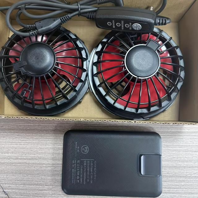 TEMU 【ファン用バッテリーパック】ファン付きベストに特化設計、26000mAhの容量、3段階風量調整、内径9cm、ユニバーサルデザイン、エアコン付き作業着に最適、H対策