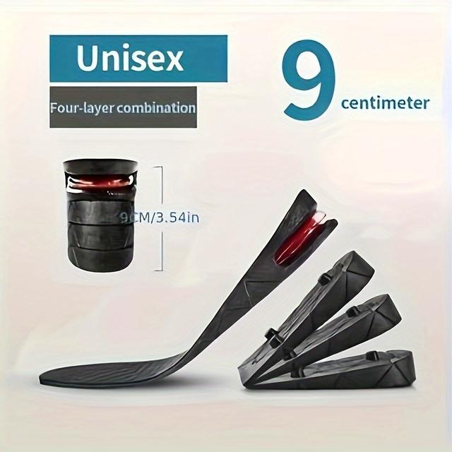 TEMU 1 Pair Adjustable Height Increase Insole - Rubber Heel Lift Inserts With Removable Air Cushion, Enhanced Shoe Pads For Women, Improved Stability - 1.18 To 3.54 Inch