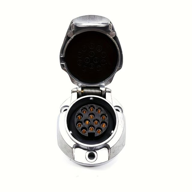 TEMU . 13-polige Buchse aus Aluminiumlegierung, Anhängerkupplungs-Steckdose für Wohnmobil-Heckmarkenübertragung