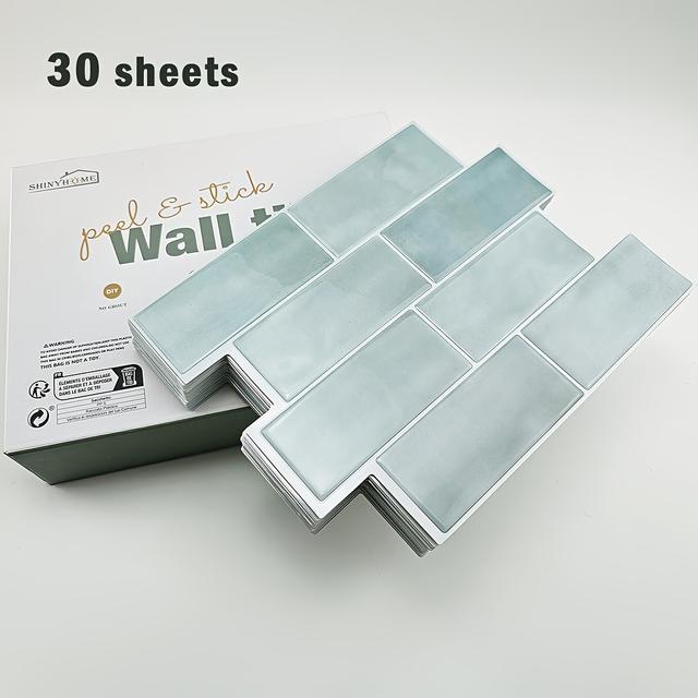 TEMU 10/30 feuilles de carreaux muraux auto-adhésifs "Subway Metro Splashback" | Carreaux de cuisine et salle de bain en polyuréthane par SHINYHOME