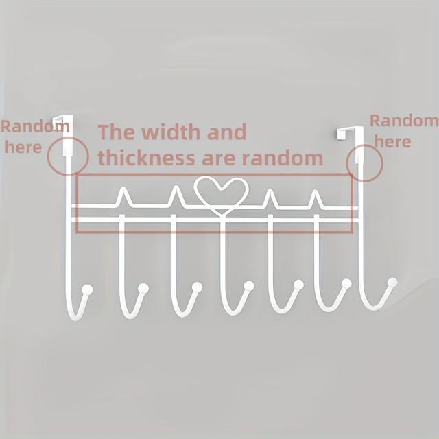 TEMU Easy-to-install Door Hanging Rack - Space-saving Metal Storage Shelf, Suitable For Towels, Clothes, Hats, Etc. Nail-free Over-the-door Kitchen Bathroom Iron Art Wall-mounted Hook