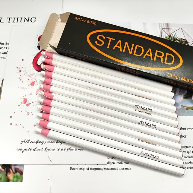 TEMU 12pcs Grease Pencils Wax Pencils Peeloff China Marker Pencils Crayon Pencils For Metal Glass Fabric White Black