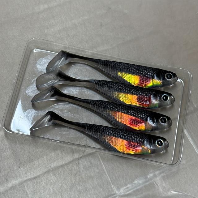 TEMU 4pcs Surper Feeling Top Soft Plastic Fishing Lures For All Of Fish, Fishing Gifts For Men, Used Swimbait For All Waters, A Must-have Bait