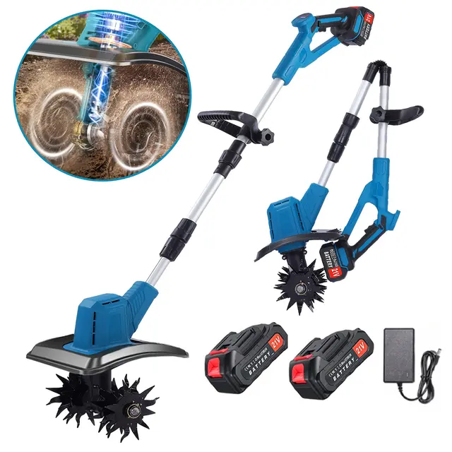 TEMU 電池式耕運機、強力な土起こし機、折りたたみ式でコンパクト軽量、電動ミニ耕うん機、家庭用に最適、マキタ電池対応。人間工学に基づいたハンドル、効率的な耕起、小型農具、用機器、コンパクトデザイン、軽量耕うん機、耐久性のある金属構造、高性能モーター、電池式耕運機、ハンドヘルド耕運機、家庭菜園家、小規模農家向け