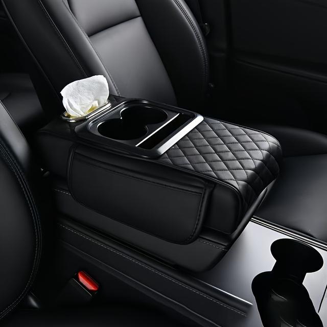 TEMU New Car Armrest Box Storage Box, Car Tissue Box Storage Bag, Water Cup Holder, Multifunctional Combination Storage Box
