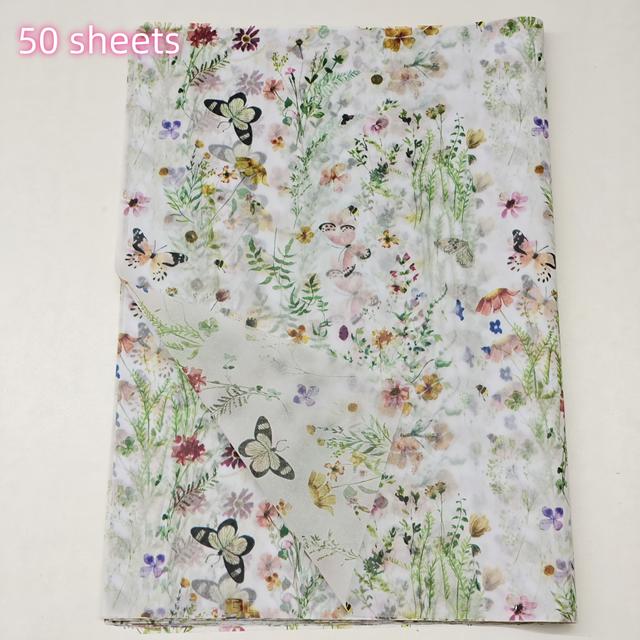 TEMU Paquete de 10/50 hojas de papel de seda con de mariposas coloridas, tamaño 20'' x 14'', ideal para envolver regalos en /verano, Pascua, Día de la , , y