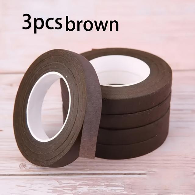 TEMU 3 st Pappersband, Krepppapper Hantverksmaterial för Buketter, Kransar, Blomsterarrangemang, Självhäftande Tejp, Rosblommor, Blomsterinslagning