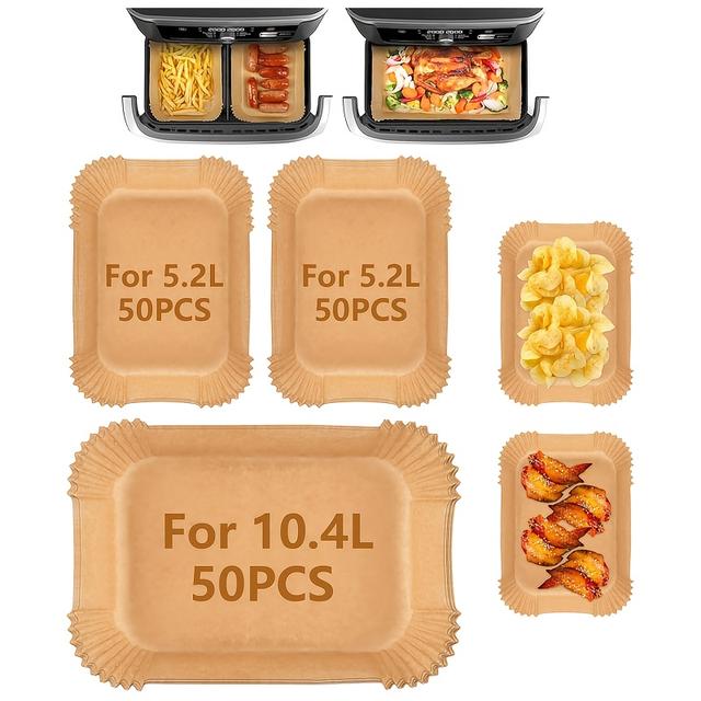 TEMU 150 Sheets Air Fryer 10.4l Baking Paper, Suitable For Fryer Af500eu, Waterproof, Oil-resistant, Multipurpose Baking Paper, Compatible With Air Fryers And Microwaves, 100pcs 5.2l + 50pcs 10.4l