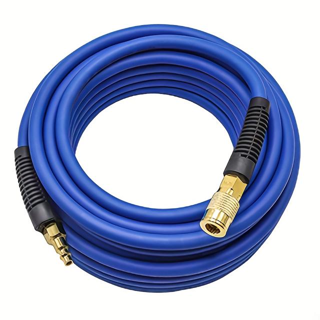 TEMU Jungong Compressor Hose - 1/4 Inch Diameter, Available Lengths: Approximately 49.21 Feet (about ) And 25 Feet (about 7.62 Meters), Includes A 1/4 Inch Industrial Quick Coupler And Plug Kit