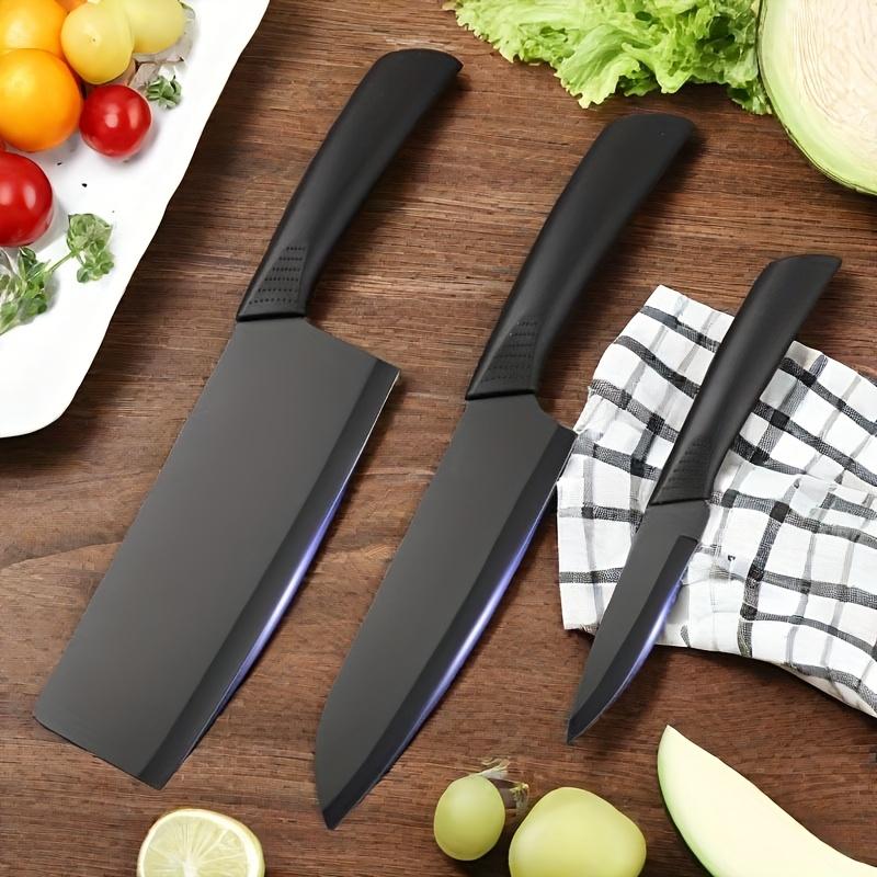 TEMU A Collection Of 3 Kitchen Knives Made From High-carbon Stainless Steel, Presented In A Gift Box From Germany. This Set Includes A Meticulously Chef's Knife, A Fruit Knife, And A Versatile Knife