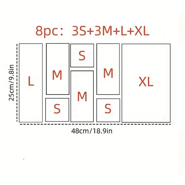 TEMU 3/6/7/8/9/12pcs Acrylic Transparent Water Ripple Set Combination, Stackable, Drawer Storage, Washstand Storage, Multi-functional Use, Suitable For Cosmetics Storage