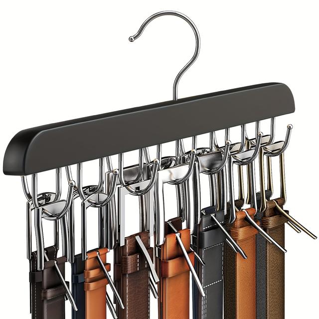 TEMU 1pc Can Hold Up To 42 Belts, Multifunctional Wardrobe Storage - Belt With 14 Hooks. Hook Capacity: Can °, Saving Space