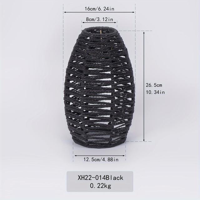 TEMU Modern Paper Rope Pendant Light Shade - Stylish Semi-flush Mount Ceiling Fixture For Home, Restaurant, Or Hotel Decor, No Needed, Light Control Without Battery