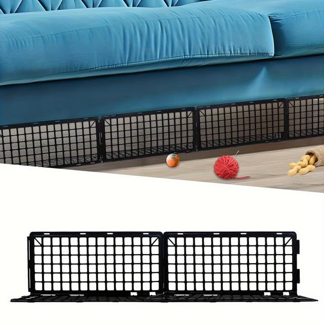 TEMU 12개 블랙 소파 밑 막대기 - 조절 가능한 플라스틱 가구 앵커, 애완동물 및 장난감이 들어가는 것을 방지하며, 가구 다리에 안전하게 부착